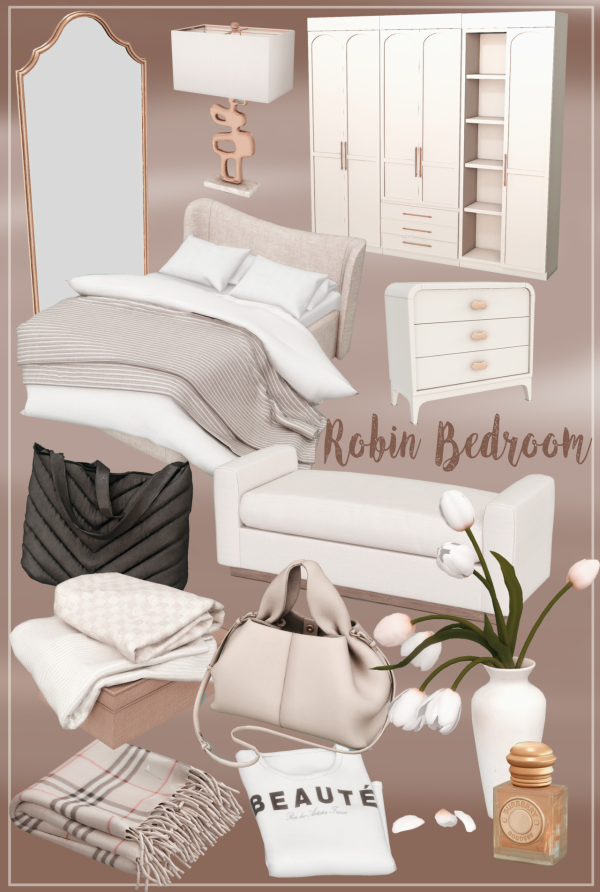 Alpha Robin bedroom by simsfinds - The Sims 4 Custom Content