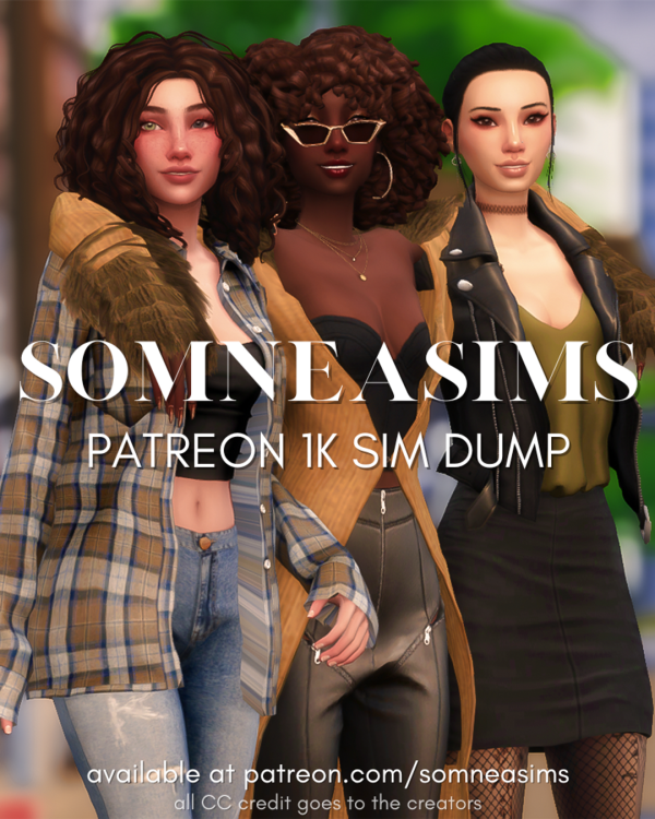 Maxis Match SOMNEASIMS PATREON 1K SIM DUMP by simsfinds - The Sims 4 Custom Content