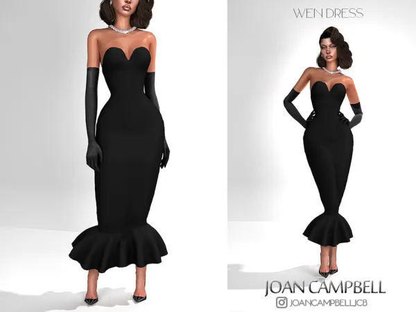 Mix WEN DRESS by Joan_Campbell_Beauty_ - The Sims 4 Custom Content