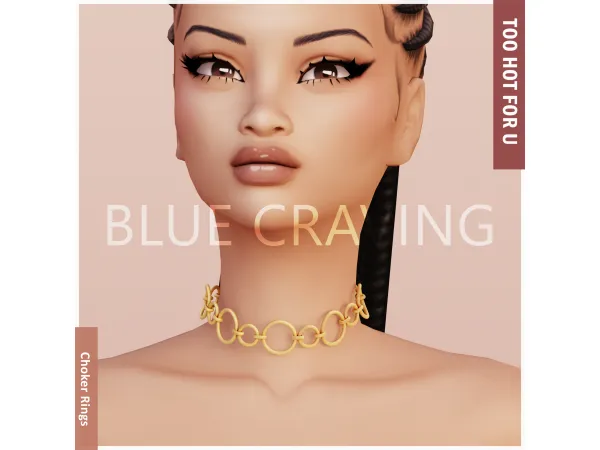 Maxis Match Blue Craving Choker Rings - The Sims 4 Custom Content