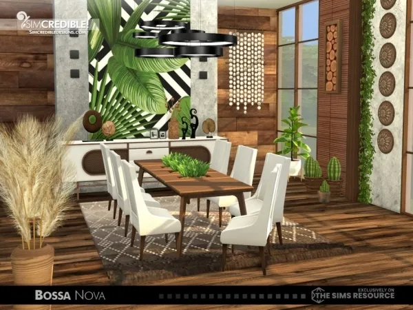 Alpha Bossa Nova Dining Room - The Sims 4 Custom Content