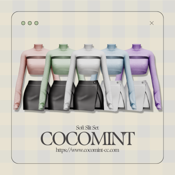 Alpha [cocomint] Soft Slit Set by cocomint - The Sims 4 Custom Content