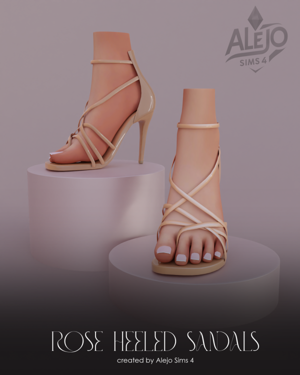 Alpha ROSE HEELED SANDALS by alejo_sims4 - The Sims 4 Custom Content