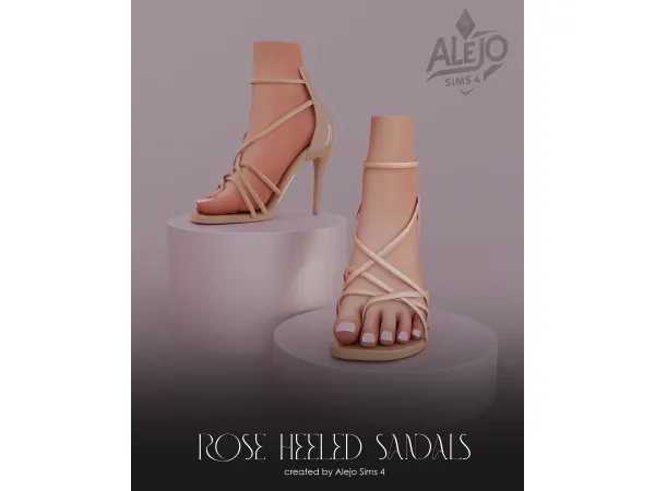 Alpha ROSE HEELED SANDALS by ALEJO SIMS 4 - The Sims 4 Custom Content