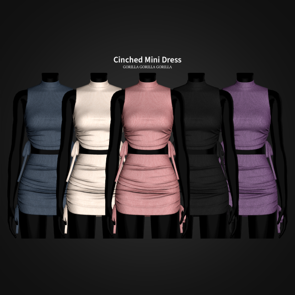 Alpha Cinched Mini Dress by simsfinds - The Sims 4 Custom Content