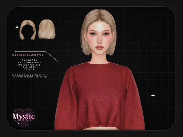 Alpha Elegant (Hairstyle) Style B by thesimsresource - The Sims 4 Custom Content