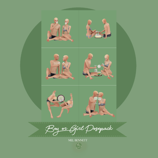 Mix Boy Or Girl Posepack by melbennett - The Sims 4 Custom Content