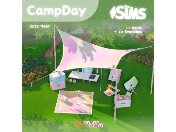 Maxis Match SetB Campday by yaya_sims - The Sims 4 Custom Content