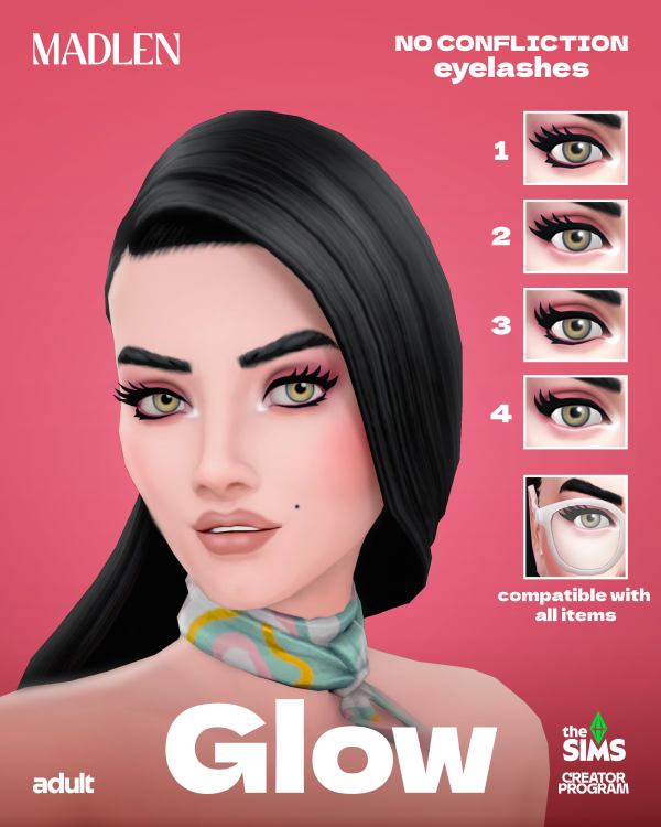 Maxis Match Glam Eyelashes by simsfinds - The Sims 4 Custom Content