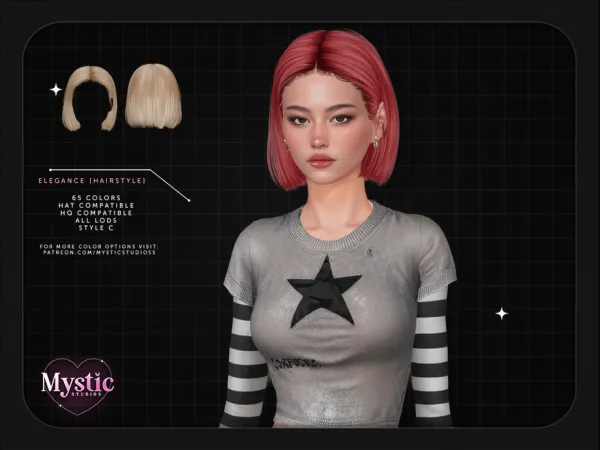 Alpha Elegant (Hairstyle) Style C by thesimsresource - The Sims 4 Custom Content