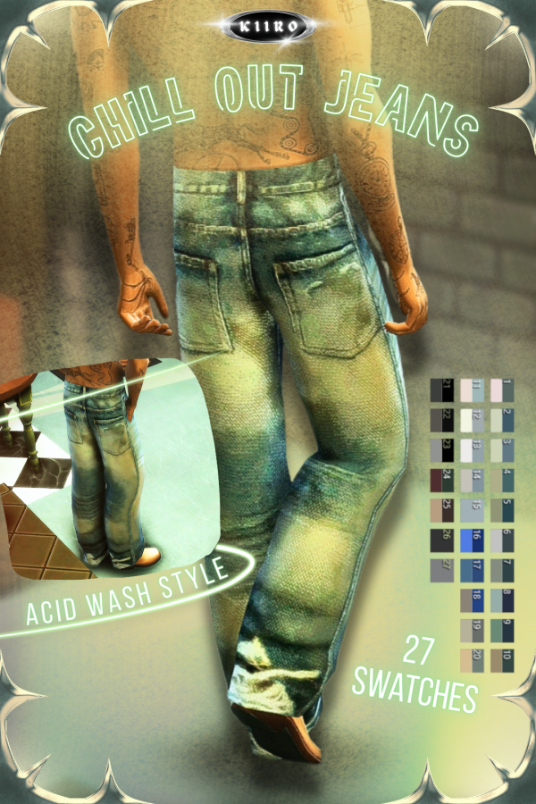 Alpha CHILL OUT Baggy jeans by simsfinds - The Sims 4 Custom Content