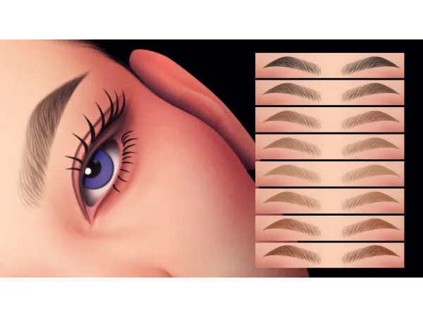 Maxis Match Soft Curve Brows MC7 V2 by Cosimetic - The Sims 4 Custom Content