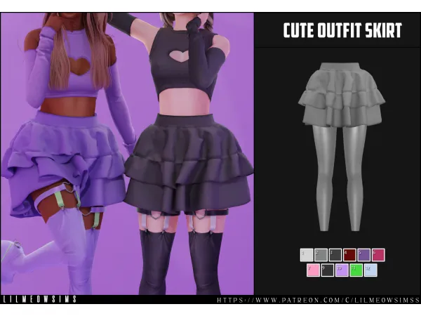 Mix Cute Skirt - The Sims 4 Custom Content