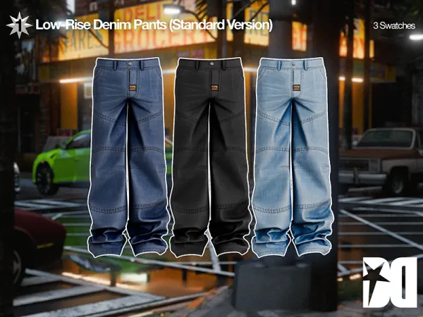Alpha Low Rise Denim Pants (Standard Version) - The Sims 4 Custom Content
