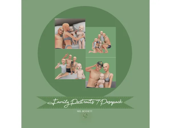 Mix Family Portraits 7 Posepack - The Sims 4 Custom Content