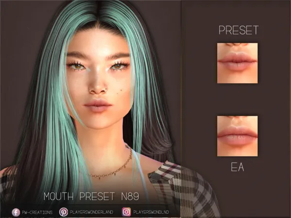 Mix Mouth Preset N89 by thesimsresource - The Sims 4 Custom Content