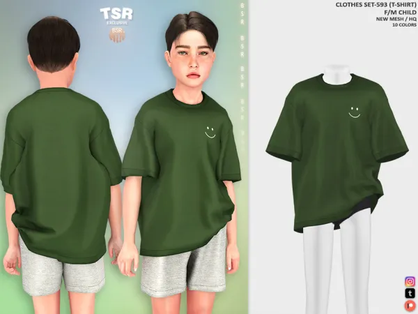 Alpha ChildFM CLOTHES SET 593 (T SHIRT) BD1516 tr by busratr - The Sims 4 Custom Content