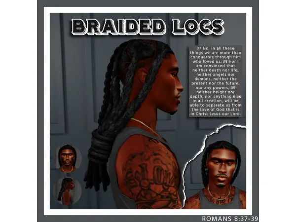 Alpha TYLIL BRAIDED LOCS by Khadijah551 - The Sims 4 Custom Content