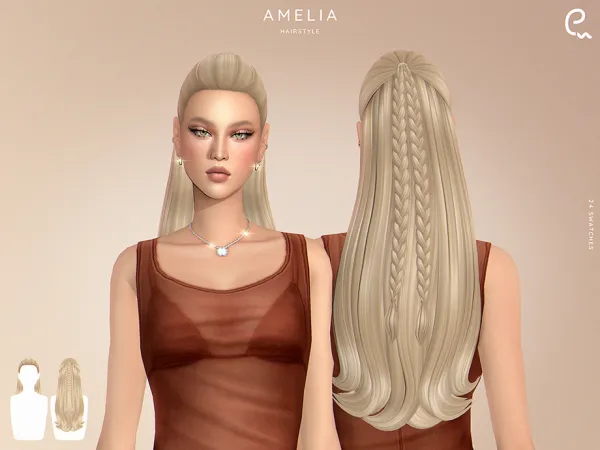 Maxis Match Amelia Hairstyle by Enriques4 - The Sims 4 Custom Content