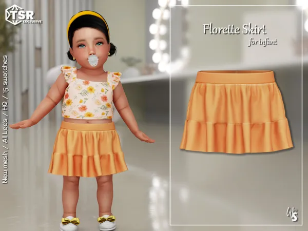 Alpha Florette Skirt for infant by wisteriasims - The Sims 4 Custom Content