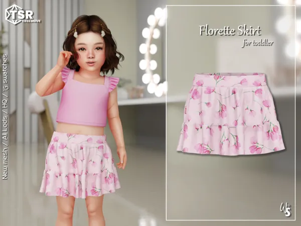 Alpha Florette Skirt for toddler - The Sims 4 Custom Content