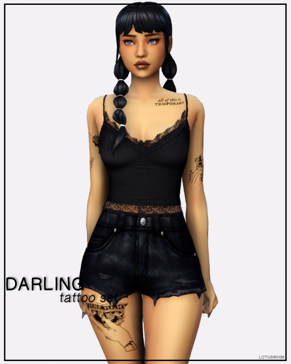 Mix Darling Tattoo Set by lotuswhimcc - The Sims 4 Custom Content