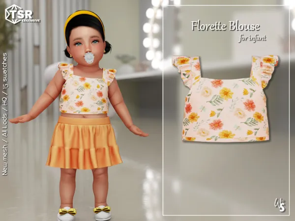 Alpha Florette Blouse for infant - The Sims 4 Custom Content