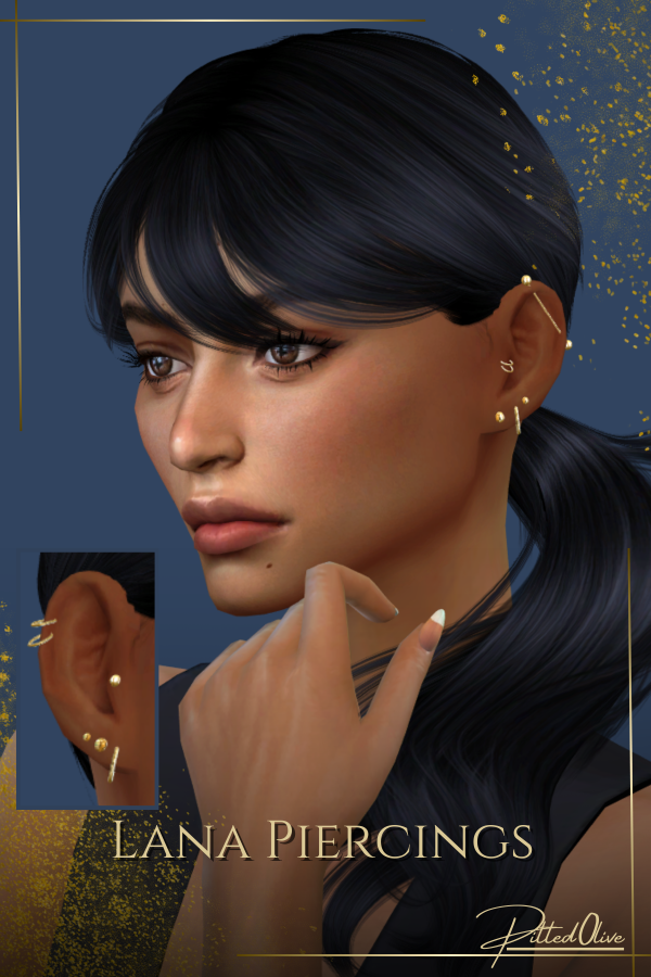 Mix Lana Piercings by pitted0live - The Sims 4 Custom Content