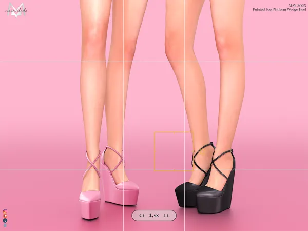 Alpha Pointed Toe Platform Wedge Heel by mermalade - The Sims 4 Custom Content