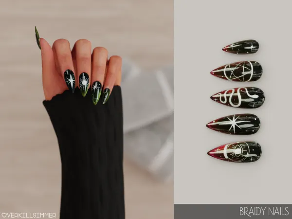 Alpha Braidy nails - The Sims 4 custom content