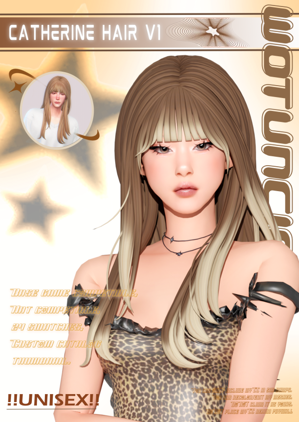 Maxis Match Catherine Hair V1 by simsfinds - The Sims 4 Custom Content