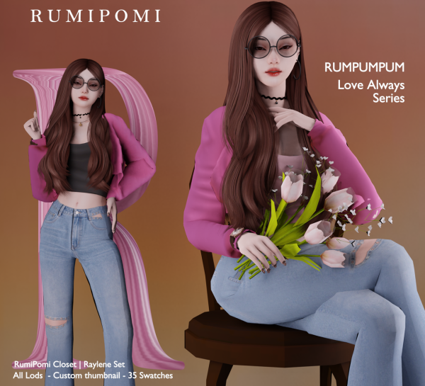Mix RumPumPum_Neona Top by rumi_pomi - The Sims 4 Custom Content