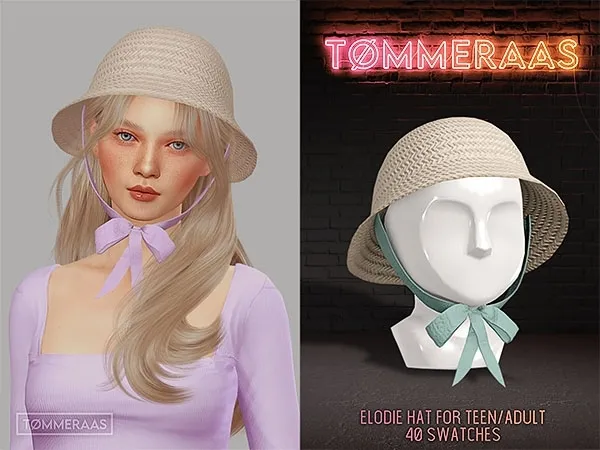 Alpha Tu00d8MMERAAS Elodie Hat for TeenAdult (105) - The Sims 4 Custom Content