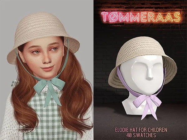 Alpha TØMMERAAS Elodie Hat for Kids (106) by tommeraas - The Sims 4 Custom Content