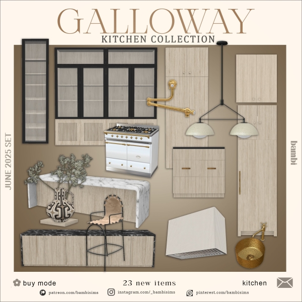 Alpha galloway kitchen collection by bambisims - The Sims 4 Custom Content