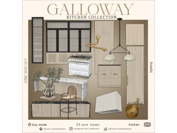Alpha galloway kitchen collection - The Sims 4 Custom Content