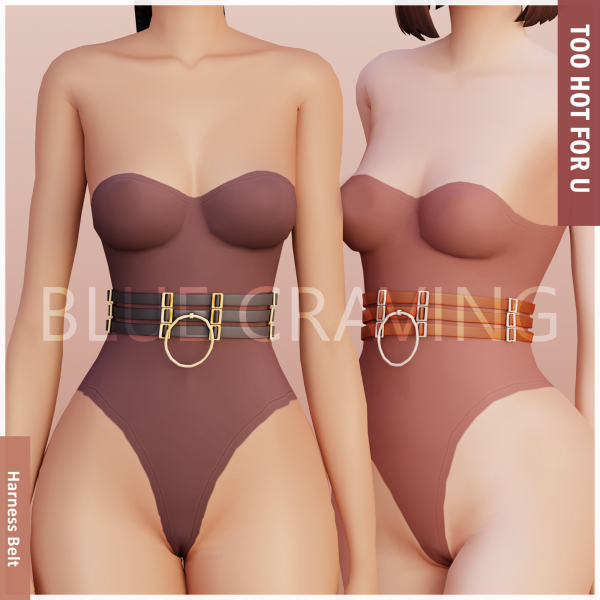 Maxis Match Blue Craving Harness Belt by bluecraving - The Sims 4 Custom Content