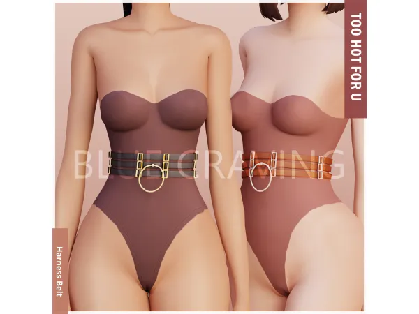 Maxis Match Blue Craving Harness Belt - The Sims 4 Custom Content