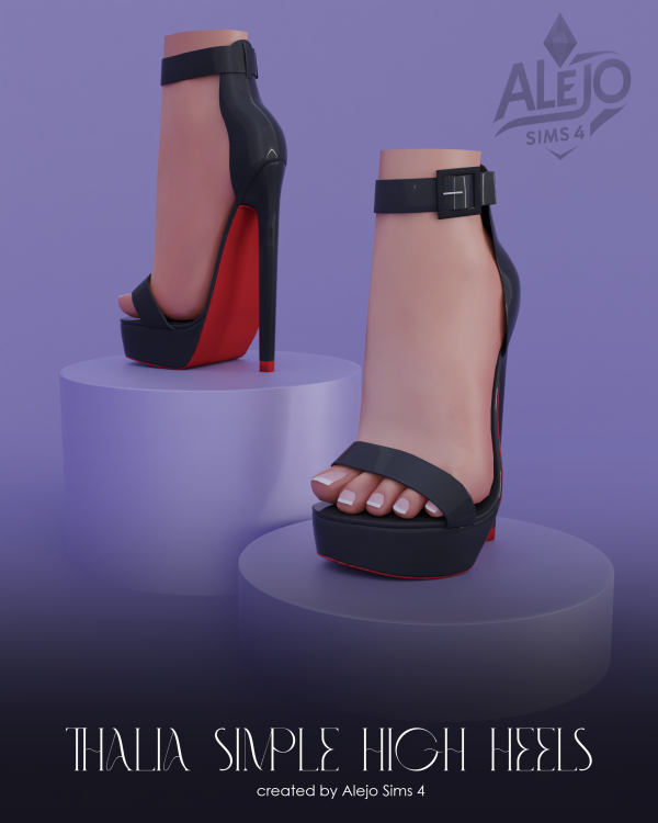 Mix ALEJO SIMS 4 THALIA SIMPLE HIGH HEELS by alejo_sims4 - The Sims 4 Custom Content
