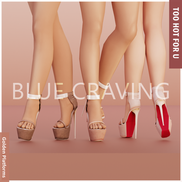 Mix Blue Craving Golden Heels by bluecraving - The Sims 4 Custom Content