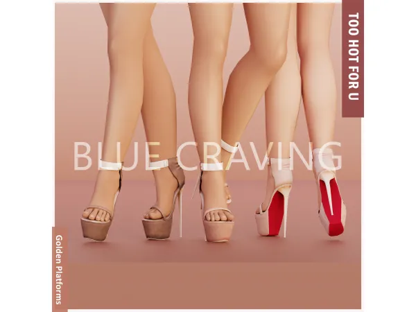 Mix Blue Craving Golden Heels - The Sims 4 Custom Content