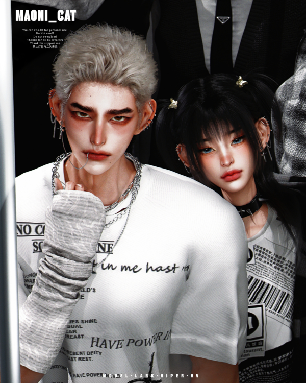 Alpha Maoni_cat Earring No12 Cross pierced by simsfinds - The Sims 4 Custom Content