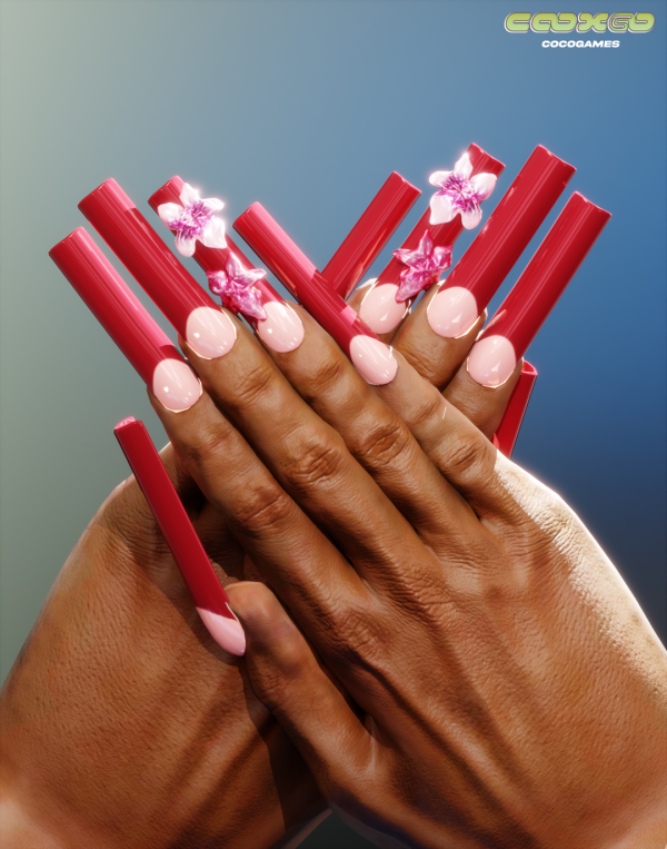 Alpha La FloraNail Set by simsfinds - The Sims 4 Custom Content