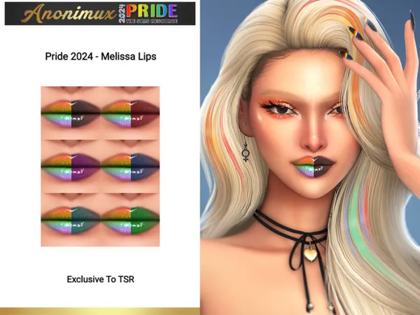 Alpha Pride 2024 Melissa Lips by thesimsresource - The Sims 4 Custom Content