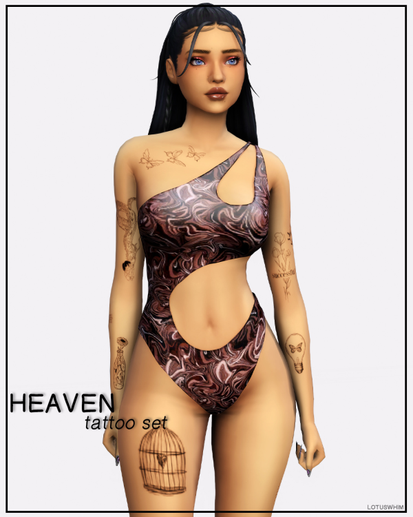 Mix Heaven Tattoo Set by lotuswhimcc - The Sims 4 Custom Content