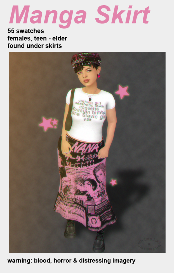 Maxis Match Manga Skirt by simsfinds - The Sims 4 Custom Content