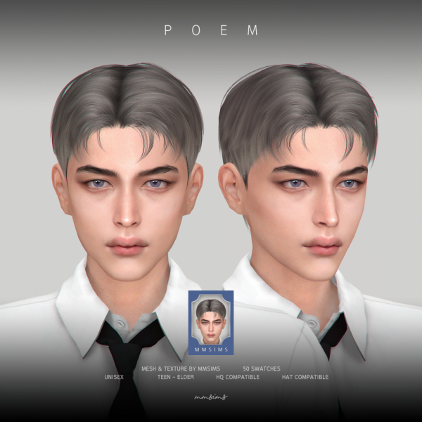 Alpha MMSIMS Hair Poem by simsfinds - The Sims 4 Custom Content