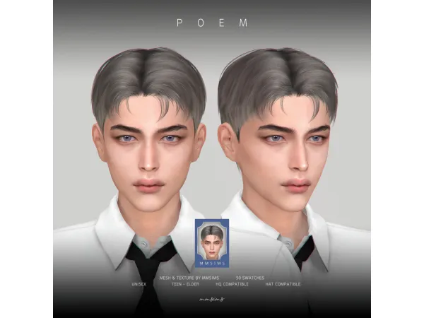 Alpha MMSIMS Hair Poem - The Sims 4 Custom Content