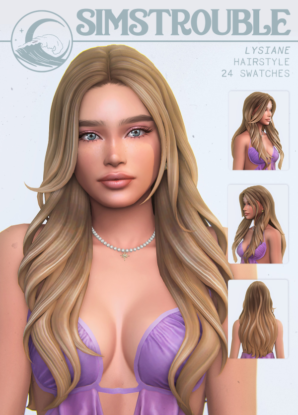 Maxis Match Lysiane Hairstyle (3 Versions) by simsfinds - The Sims 4 Custom Content