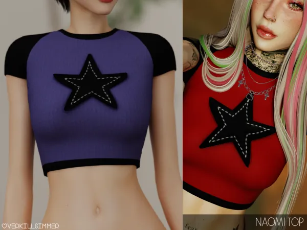 Alpha Naomi top - The Sims 4 Custom Content